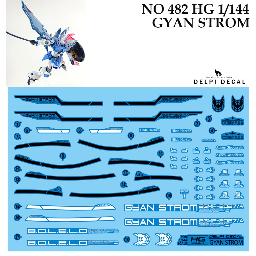 ดีตอลน้ำ [DELPI] 482 HG GYAN STROM GUNDAM 1/144 WATER SLIDE DECAL