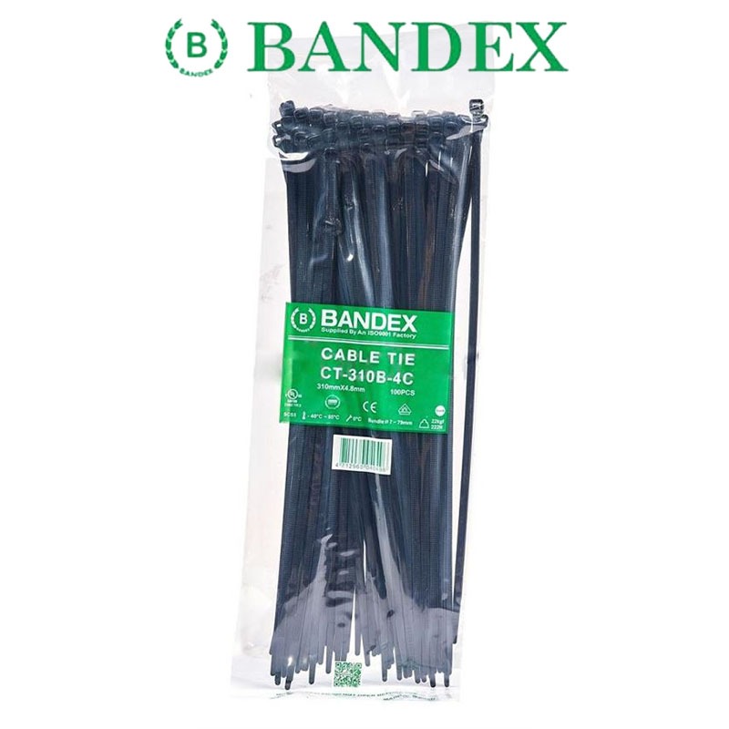 เคเบิ้ลไทร์ แบนเด็กซ์ ที่รัดสายไฟ Cable Tie แข็งแรง เหนียว ทนทาน (100PCS/BAG) 3" - 8" "BANDEX"