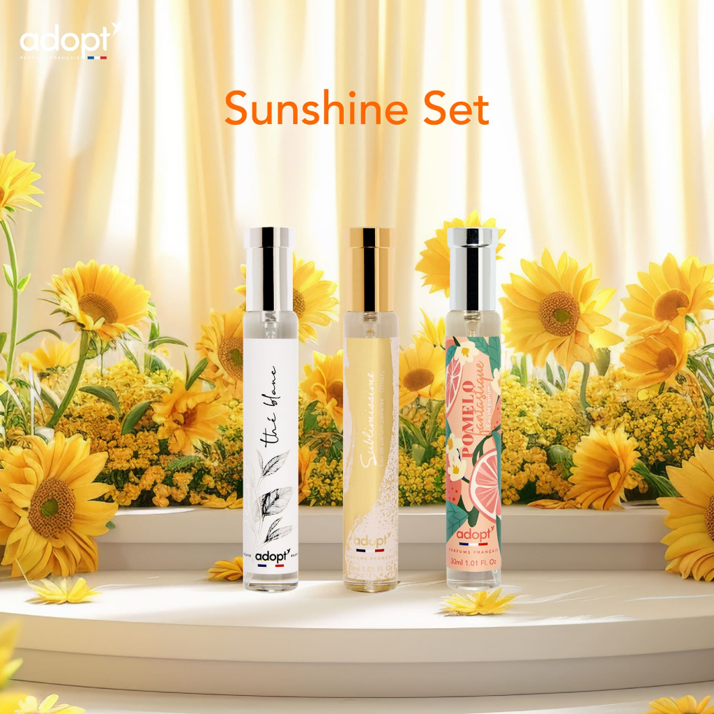 Set 3 ขวด For Unisex Sunshine Set Adopt parfums น้ำหอมพรีเมียมจากฝรั่งเศส