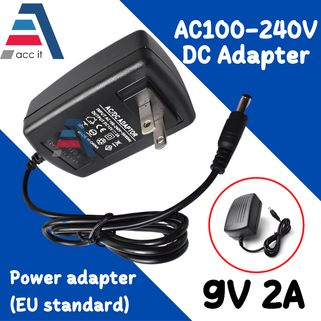ที่ชาร์จ DC 9V 2A  5.5x2.5 mm อะแดปเตอร์ Adapter 9V 2A