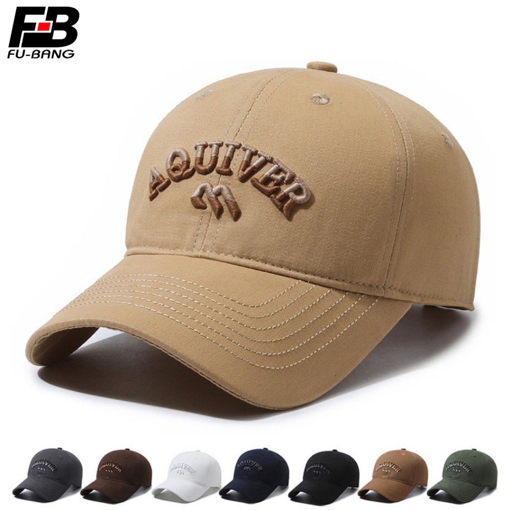 ลิ้งค์นี้ส่งไว ส่งจากไทย หมวกเบสบอล หมวก แก๊ป ปัก AQUIVER สีเข้ม สวย ทรงcap สไตล์วินเทจ มีปีกกว้าง ปรับขนาดได้ มี 6 สี