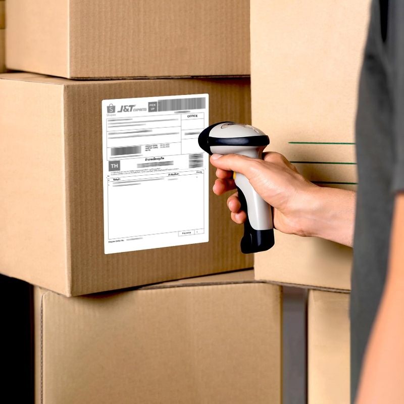 [75x105x500ใบ] กระดาษสติกเกอร์75*105mm Label Sticker ปริ้นใบปะหน้าพัสดุเหมาะสำหรับขนส่งทั่วไป - รูปที่ 3