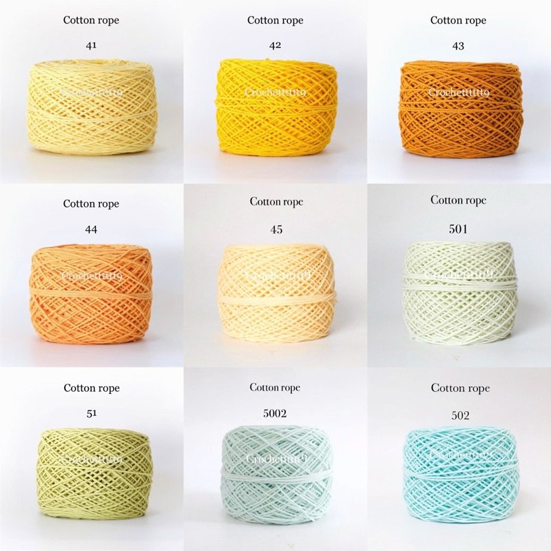 เชือกฟอกนิ่ม เกรด A นิ่มพิเศษ ขนาด 2.5 มิล หนัก 200 กรัม ( สีเหลือง-เขียว-ฟ้า-น้ำเงิน )