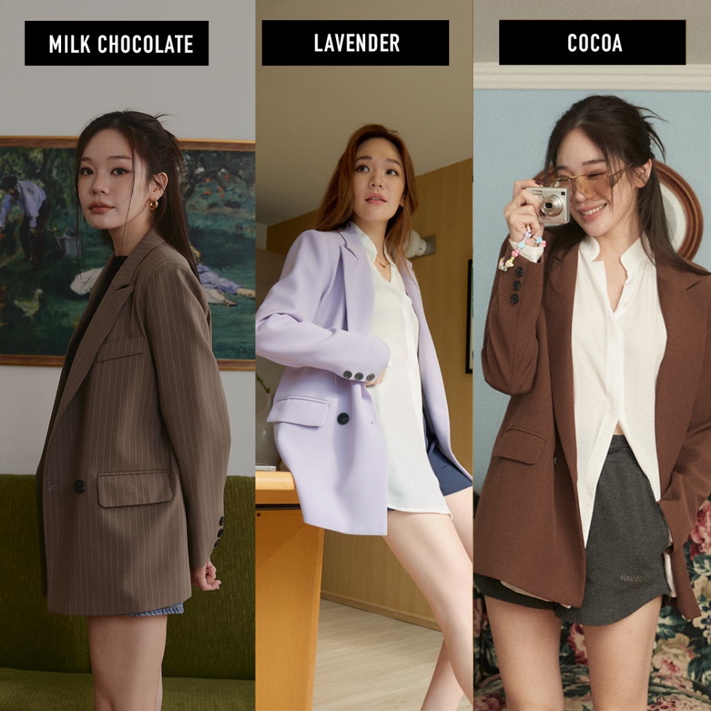 ซื้อ [ Argento blazer 18 สี ] ทรงโอเวอร์ไซส์ที่ใส่ได้จริง ใส่ทำงานดูดี ใส่เที่ยวก็ดูเก๋ ผ้าสวยสำหรับงานสูทเลยค่ะ รุ่นขายดี