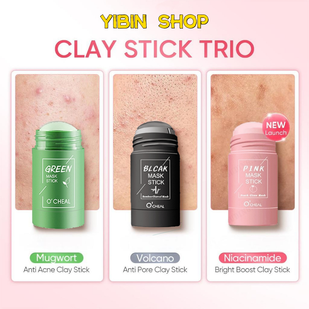มาร์คโคลนชาเขียว มาส์กหน้าลดสิวใส โคลนชาเขียว มาร์ค บำรุงผิวหน้า เพิ่มความชุ่มชื้น ควบคุมความมัน Green Mask Stick 40G