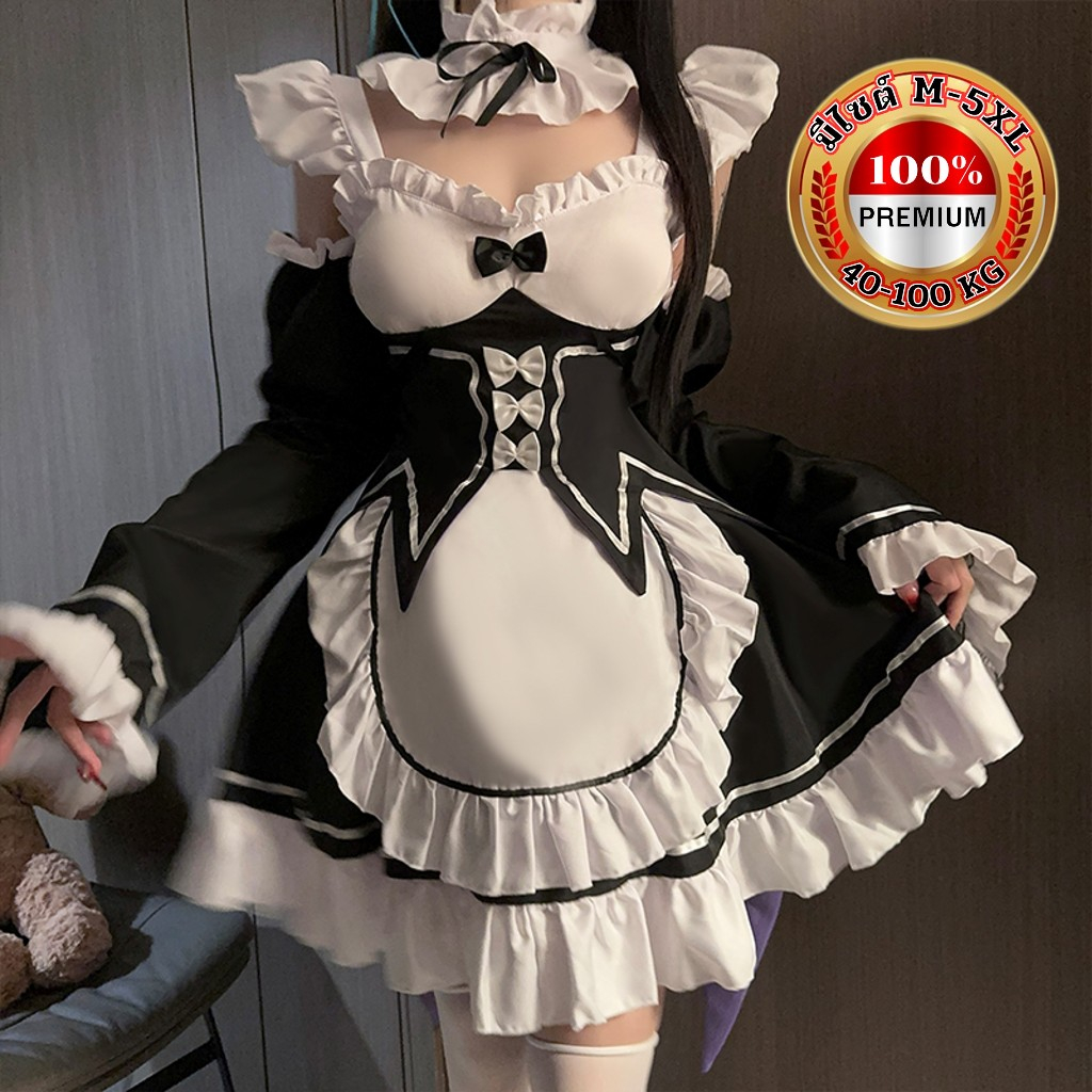 TOP SEXY ชุดเดรสโลลิต้า ชุดคอสเพลย์ ชุดตัวละคร 💣 มีไซต์ M-5XL นน.40-100kg. สีดำขาว พร้อมจัดส่ง T-211