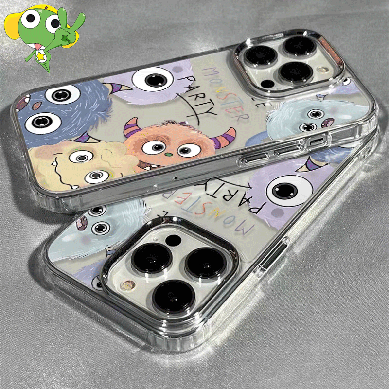 Keroro iPhone เคสมือถือชุบไฟฟ้า Little Monster แบบใหม่ ป้องกันการตก เคสใสน่ารัก เหมาะสำหรับ iPhone 7-16 plus