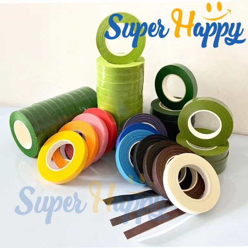 ฟลอร่าเทป (ความยาว 30 หลา) Flora Tape เทปพันก้านดอกไม้ประดิษฐ์ หน้ากว้าง 1.2 CM