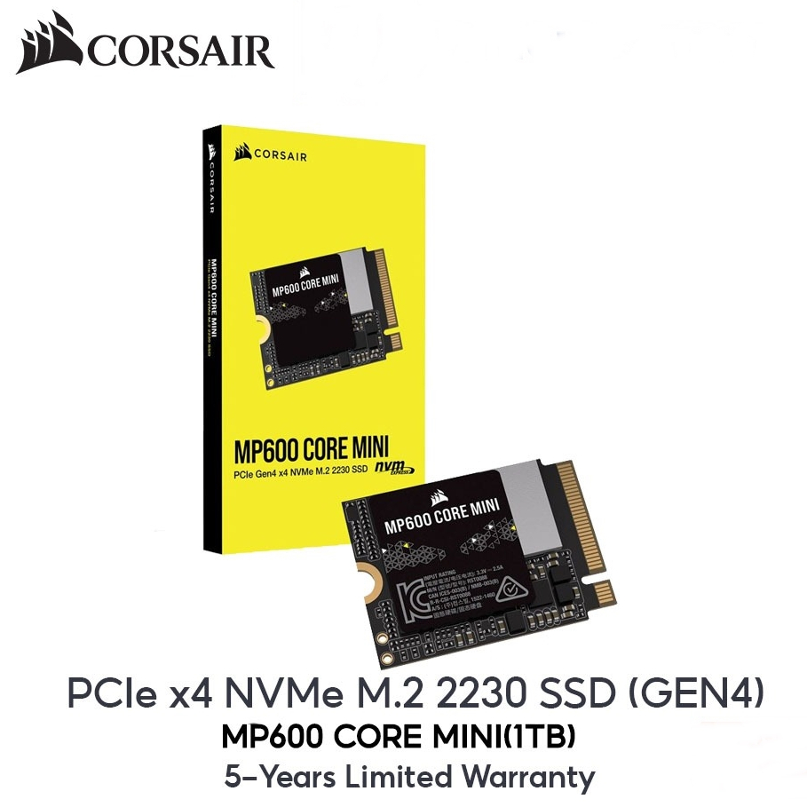 1TB / 2TB CORSAIR MP600 CORE MINI M.2 2230 R5000MB/s W3800MB/s 5Y (CSSD-F1000GBMP600CMN)