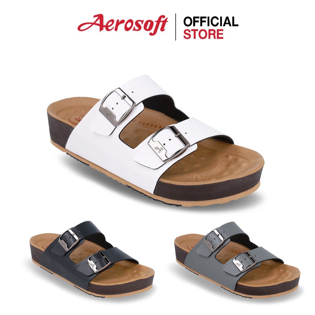 Aerosoft (แอโร่ซอฟ) รองเท้าแตะผู้หญิง ผู้ชาย แบบสวม นิ่มๆ เพื่อสุขภาพ รุ่น SU6245