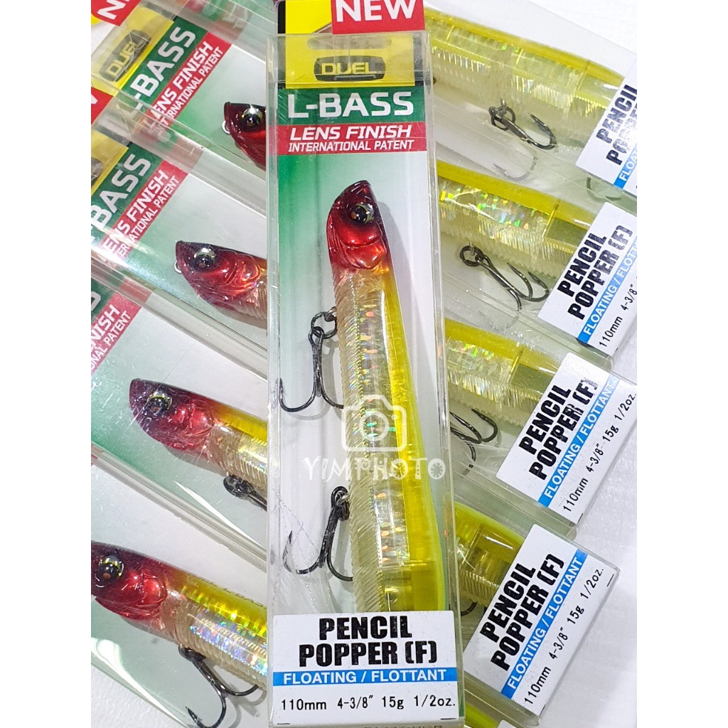 DUEL L-BASS PENCIL POPPER 110F 15g. เหยื่อตกปลา ผิวน้ำ ดูเอล ของแท้