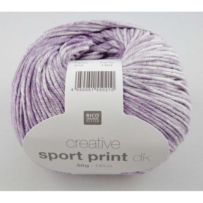 RICO CREATIVE SPORT PRINT DK ไหมสีเหลือบ 50g Made in Italy (383184)