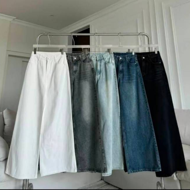 PTJ30156 กางเกงยีน์ขายาวกระบอกใหญ่ PROMTHONG