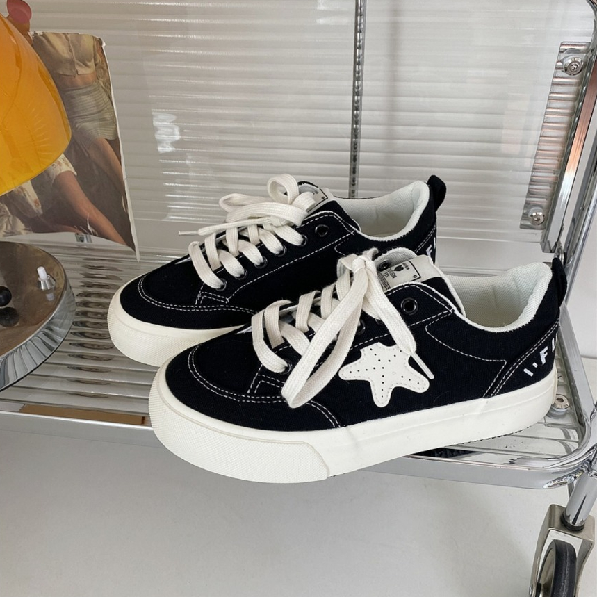 รองเท้าผ้าใบ รองเท้าผ้าใบลําลอง🌟ลายดาว เรียบง่าย นุ่ม สบาย ไม่ลื่น วิทยาเขตสไตล์