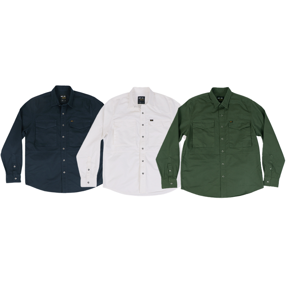 BOVY SHIRT SLIM X เสื้อเชิ้ตสลิมแขนยาวแต่งกระเป๋าหน้าTEXTURE -BBS3927
