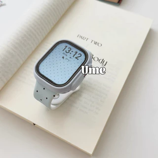 สายยางลายจุด สายนาฬิกา smart watch สายสําหรับ Watch10 9 8 ultra 7 Se 6 5 4 ขนาด38.40.41.42.44.45.49.46mm สายลายจุด ยาง