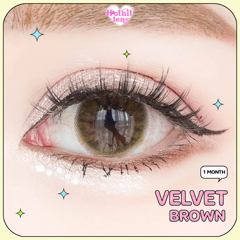 Candylens คอนแทคเลนส์ รุ่น Velvet สี น้ำตาล พร้อมส่งแบบปกติ และค่าสายตาสั้น 0.00-10.00