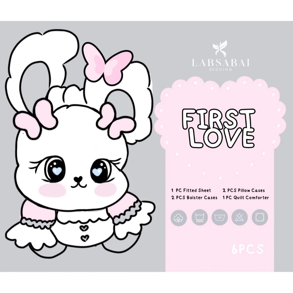 ชุดผ้าปูที่นอนลายน่ารัก FIRST LOVE COLLECTION ครบเซ็ท 6 ชิ้น thumbnail 8