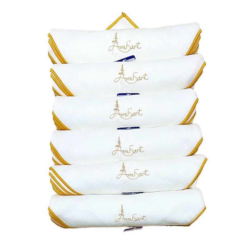 Enfant AmuSant Gold ผ้าอ้อมผ้าสาลู2ชั้น ผ้าแน่น ลื่นไม่ระคายเคือง แบบแพ็คถุง ขนาด 30*30 นิ้ว 6ผืน