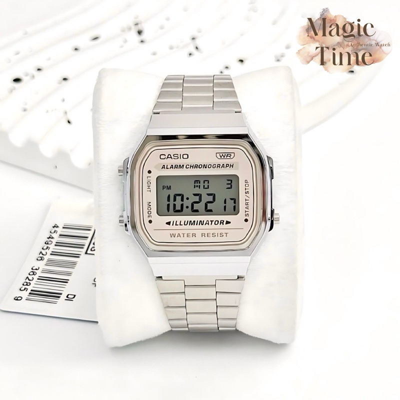 นาฬิกาข้อมือ CASIO WATCH A168WA หน้าปัด 36.3 มม.  ประกัน CMG 1 ปี อุปกรณ์ กล่อง คู่มือ ป้าย ใบรับประ