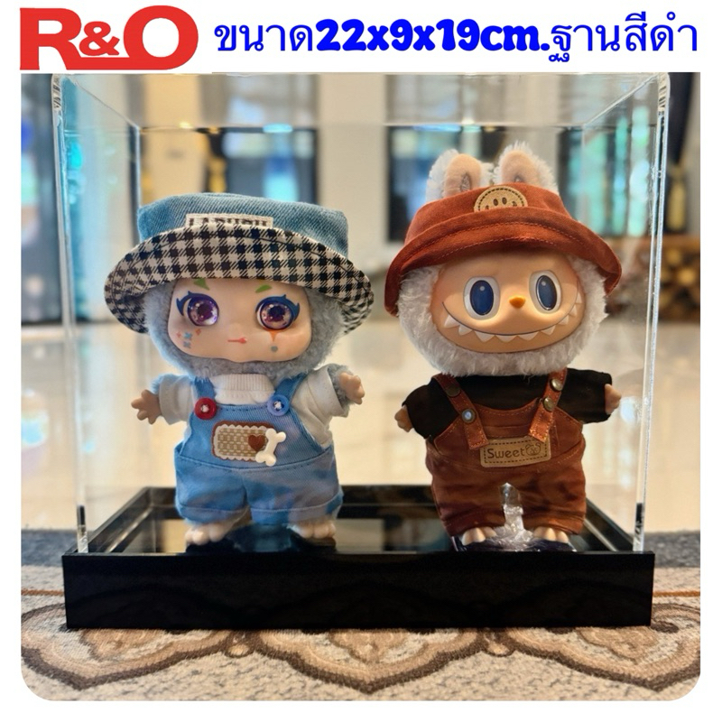 roacrylic กล่องครอบโมเดล Labubu Macaron ขนาด 22x9x19 cm. รุ่นใส่น้องตั้งโชว์ได้ 2 ตัว