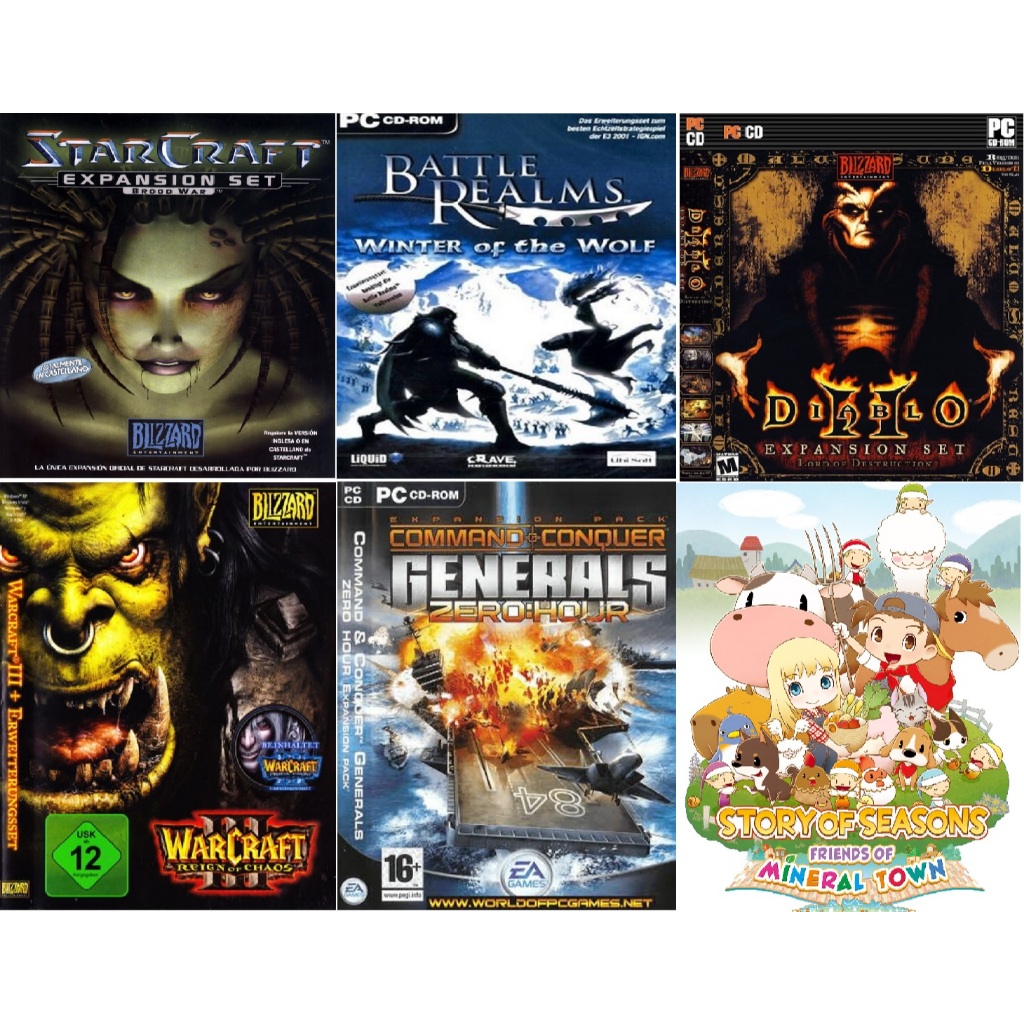 [ USB ] รวมเกมส์คอม 6 เกมส์ Starcraft Diablo2 Story of season Warcraft C&C General Battle realm