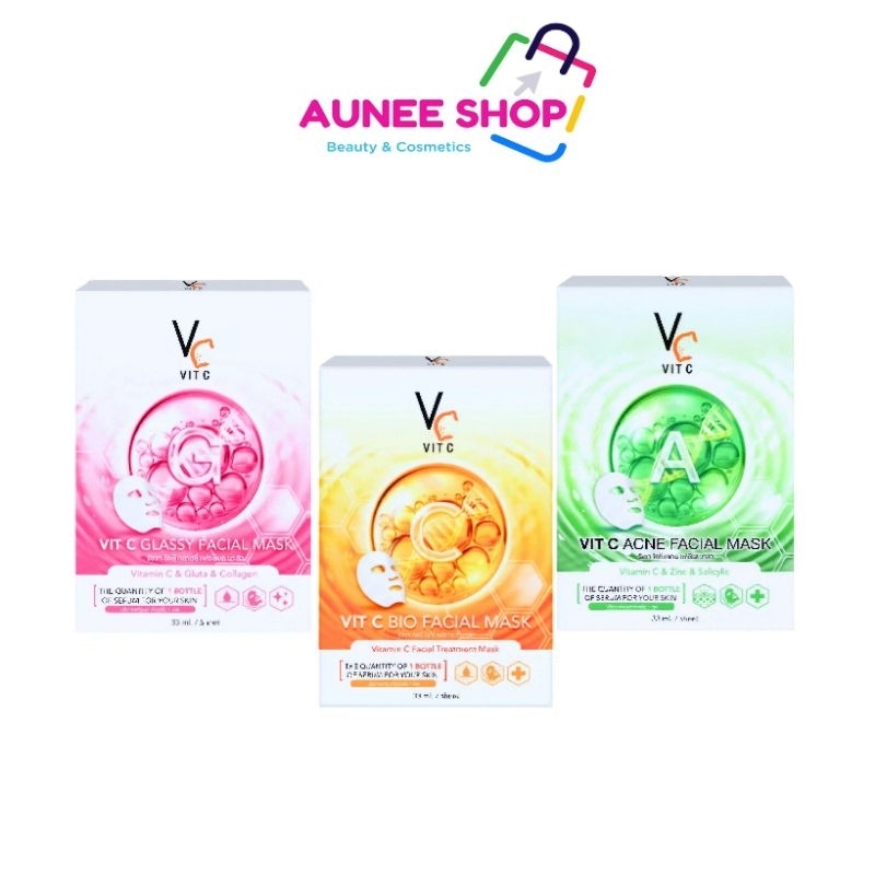 ส่ง/มีไลฟ์ ลด50% (กล่องx6) Vit C Bio Facial Mask มาส์กน้องฉัตร มาส์กวิตซีเกาหลี/ วิตซี Vit C Magnat Eye