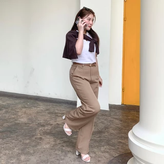 🌈SpinnyHouse🌈พร้อมส่ง กางเกงขายาว ขากระบอก 💝 มีไซส์ S-3XL ผ้าA80 ทรงสวย ใส่แล้วพรางหุ่น พร้อมส่ง รุ่น กางเกงa80