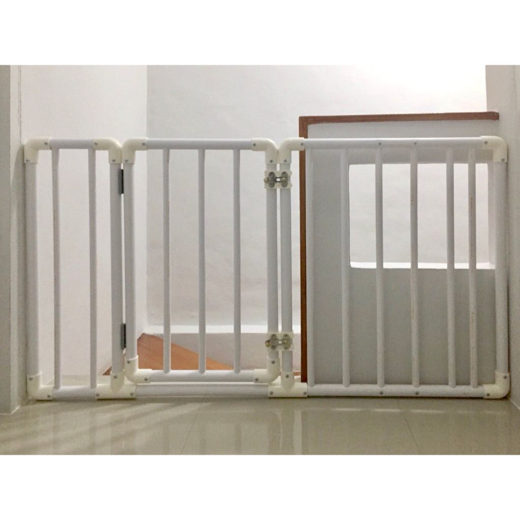 🚧รั้วกั้นประตู , กั้นบันได,กั้นห้อง ความสูง 70cm ไม่มีประตู , มีประตู (สีขาว,เพิ่มนวมซี่)