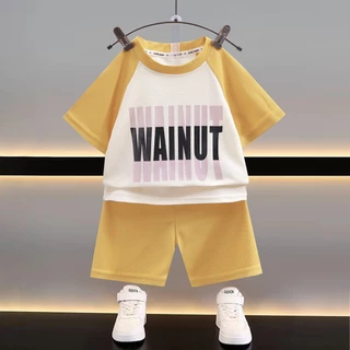 เสื้อลำลองคอกลม 80-140 ชุดเซท2ชิ้น ลายwainut สลับสีสวย ผ้านิ่ม ใส่เย็นสบาย#13126