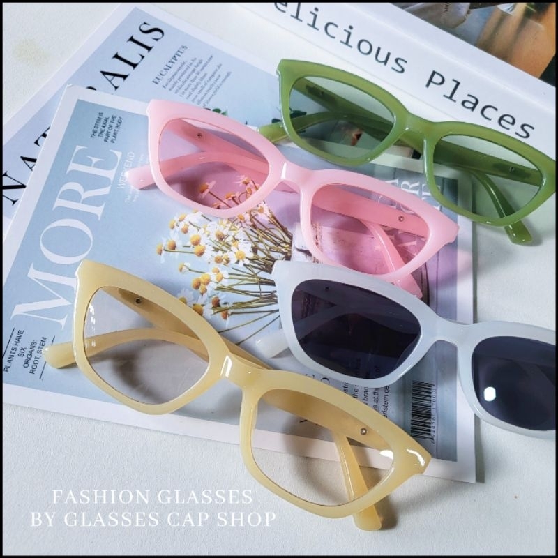 📮พร้อมส่ง📮 GL-2363 แว่นตาแฟชั่น ทรงแคทอายโลโก้เงิน สีมินิมอล [[ร้านไทย🇹🇭จัดส่งจากกรุงเทพ]]