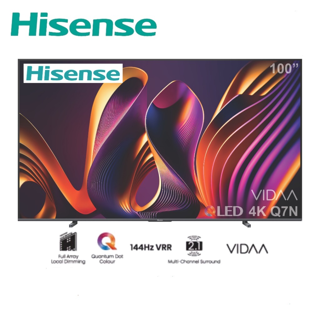 Hisense Smart TV 4k รุ่น 100Q7N ขนาด 100 นิ้ว Q7N รับประกันศูนย์