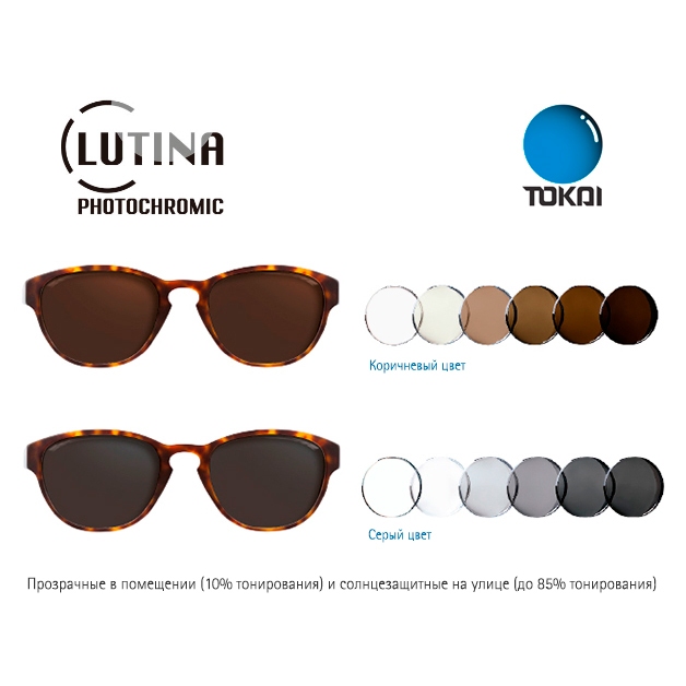 Tokai AS Lutina Photo lens เลนส์โฟโตโครมิกที่เปลี่ยนจากเลนส์ใสเป็นเลนส์สีเมื่อโดนรังสีอัลตราไวโอเลต