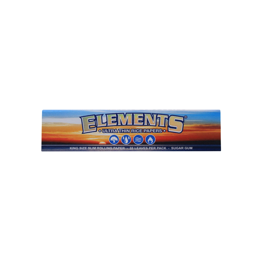 กระดาษโรล Element Ultra Thin Rice Paper King Size Slim ยาว 110 มม. 32 แผ่นต่อเล่ม
