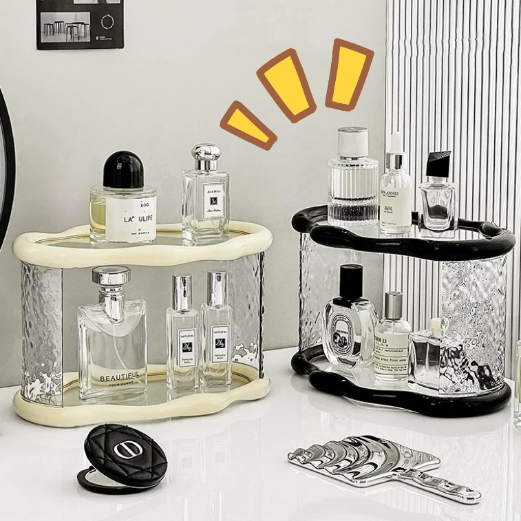 ชั้นวางแก้ว/ชั้นวางของในห้องน้ำ KKHOME (PET&ABS) กันน้ำ เช็ดง่าย 27.5x17x18 ซม.