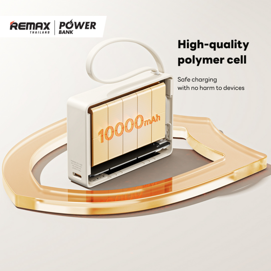 [ CCC ] Remax Power Bank รุ่น RPP-86 แบตสำรอง ความจุ 10000mAh สายชาร์จในตัว ชาร์จไว type-c มีประกันศูนย์ไทย มาตรฐาน มอก. - รูปที่ 4