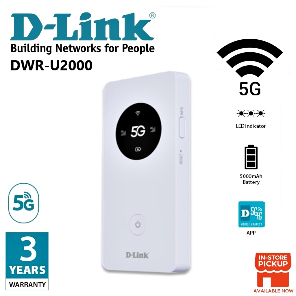 🔥ขายดีมาก🔥⚡️พอกเก็ตไวไฟ 5G⚡D-LINK (DWR-U2000) 5G/LTE Mobile Router Network เทคโนโลยี WIFI 5 AC950 สู