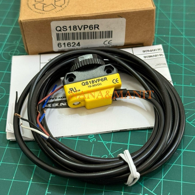 QS18VP6R + QS186E Photo Electric Sensor Photo Electric Sensor slot (ชนิดตัวรับ-ตัวส่ง 1ชุด 2ตัว)