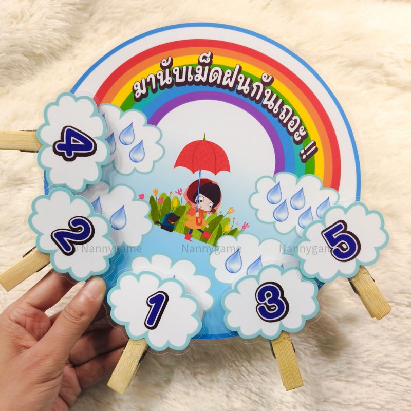 เกมจับคู่ภาพ นับเม็ดฝนกันเถอะ สื่อการสอน เกมการศึกษาปฐมวัย(อนุบาล)