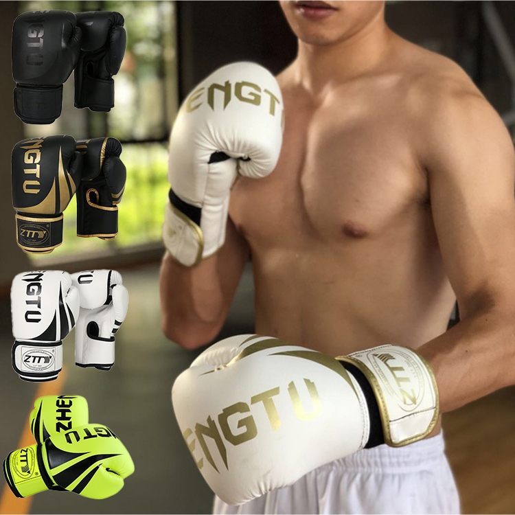 ชกมวย นวมชกมวย นวมชกมวยมืออาชีพ ถุงมือมวยไทย Boxing Glove สําหรับผู้ชาย และผู้หญิง（6-16oz）ของแท้ %