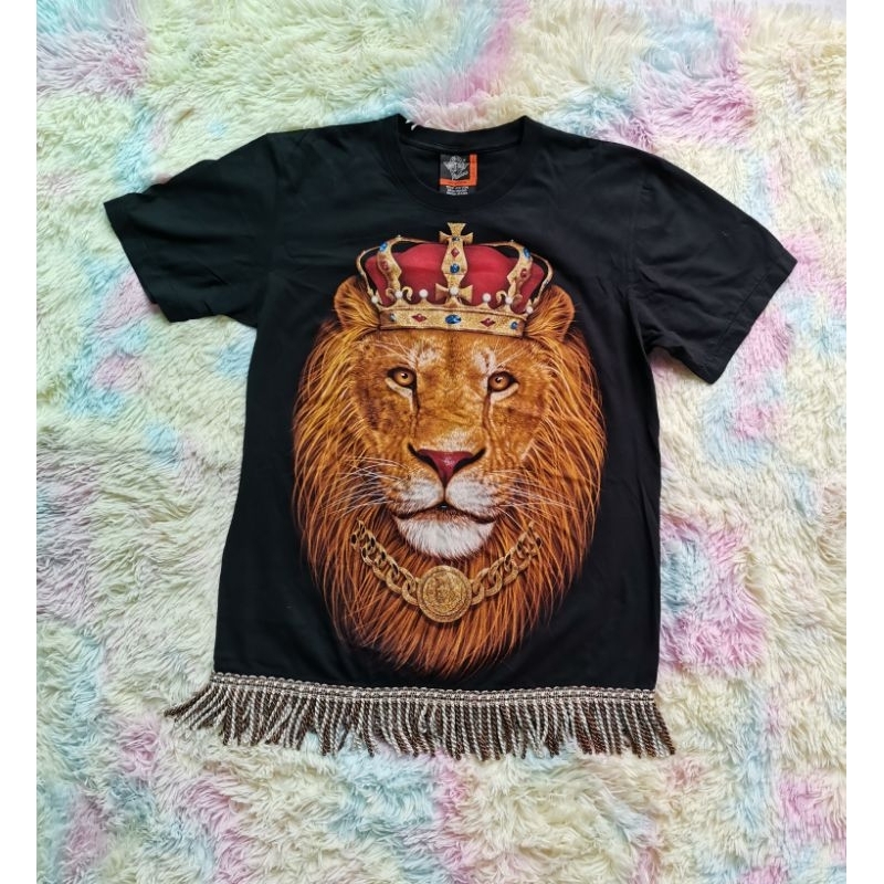 เสื้อ Rock Eagle เสื้อเรืองแสงลายราชามงกุฎ​สิงโต​ สกรีนหน้าหลัง