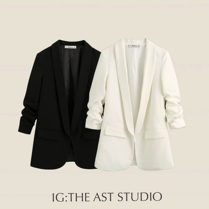 THE AST STUDIO : (พร้อมส่ง)Classic blazer ปลายเเขนย่น
