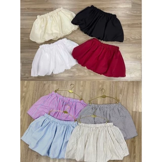 BY IRA(23202)🎉พร้อมส่ง🎉Ballon Skirt กระโปรงบอลลูน ทรงสวยมาก มีเชือกผูกเอวและซับในกางเกงขาสั้น(เฉพาะลายทางไม่มี)
