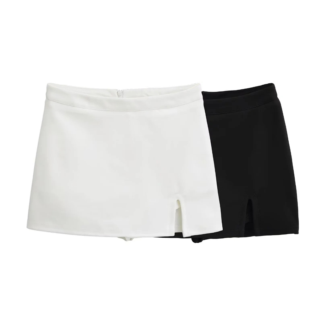 (ผ้าหนา นุ่ม) กระโปรงกอล์ฟ กระโปรงสั้น ทรงเอ มีซับในให้ รหัสสินค้า EC-QZ006 สีขาว สีดำ