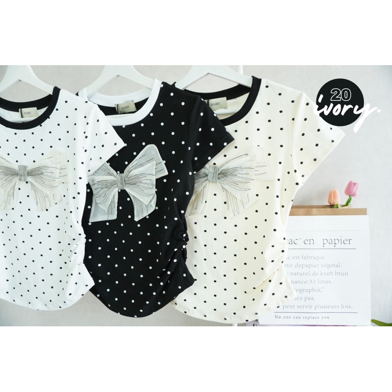 IVORY-VV30เสื้อผ้ายูนิโคล่ หยุมข้าง น่ารักมากๆงานสวยแมชท์ง่าย