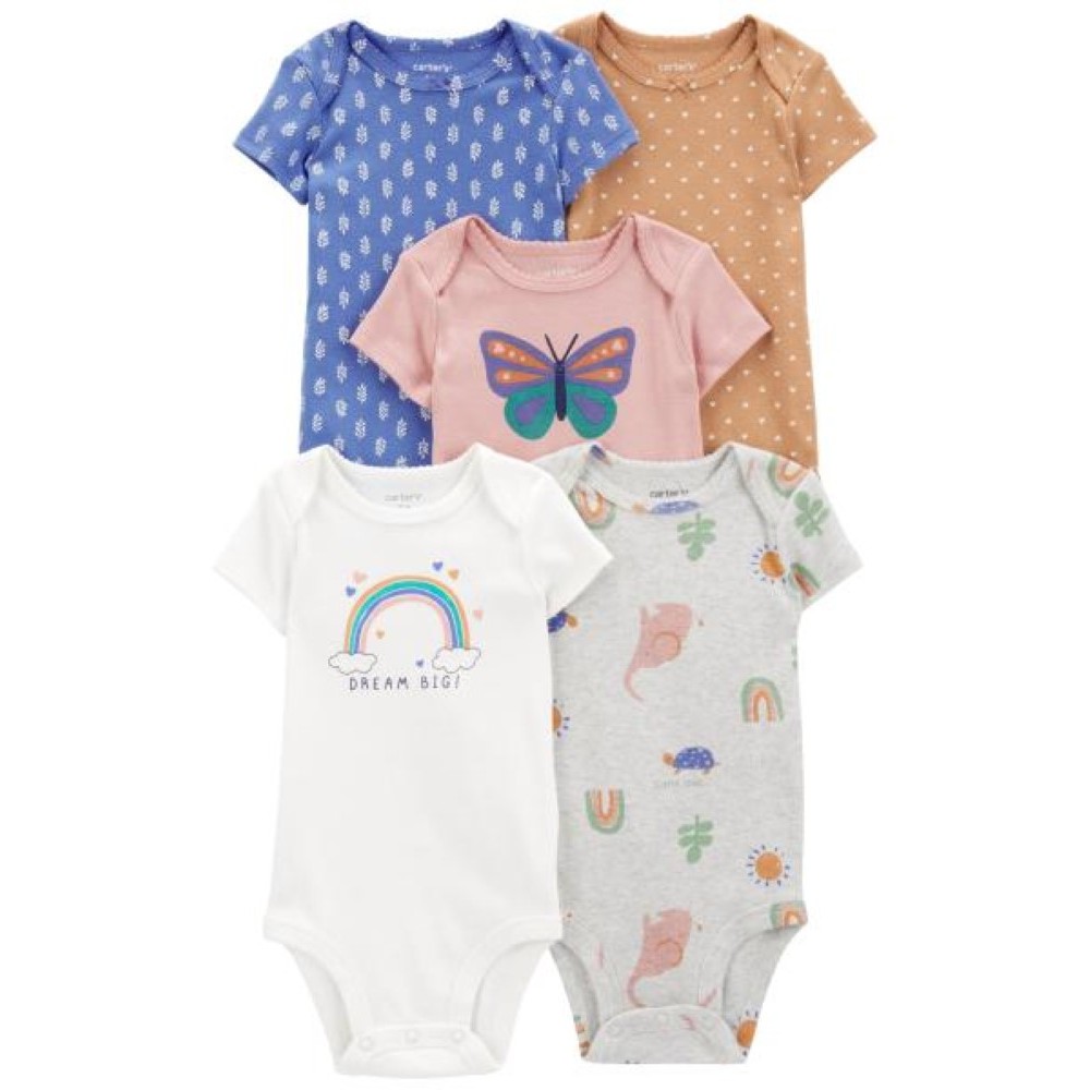 CARTER 5PK BODYSUIT PINK BLUE INTERNATIONAL L13 คาร์เตอร์ชุดเซ็ทบอดี้สูท สีชมพู สีฟ้า