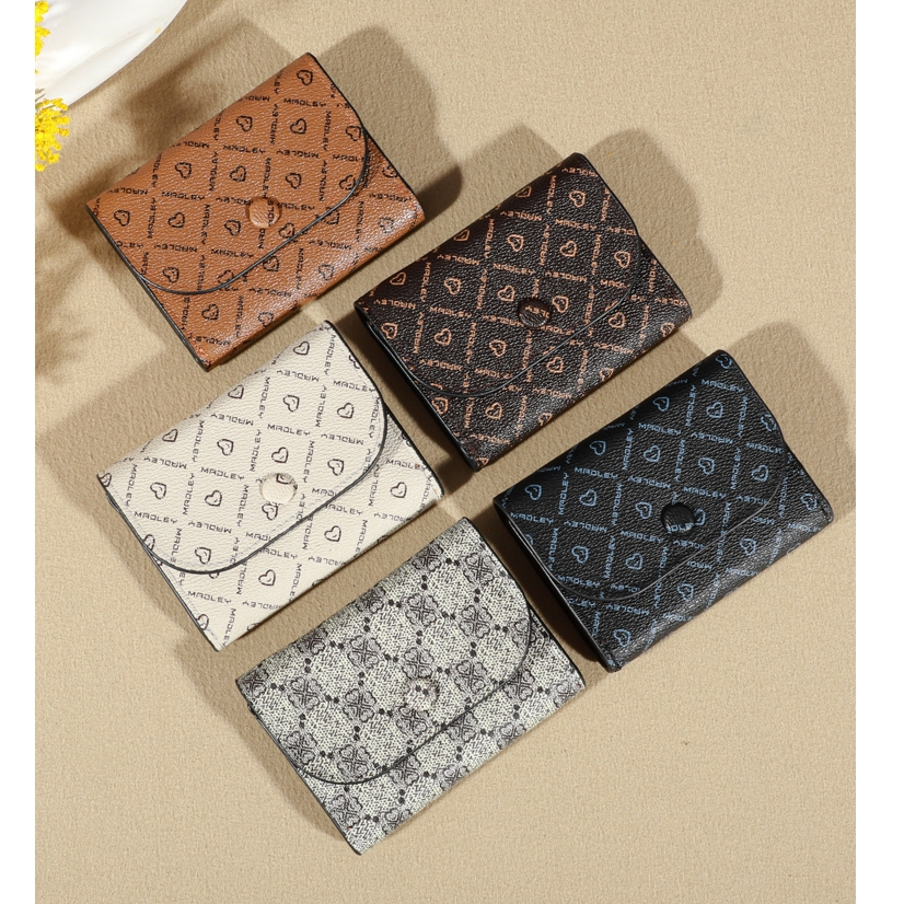 B-982🔥กระเป๋าสตางค์ใบสั้น หนัง Pu พกพาสะดวก ขนาดเล็กแบบพกพา พร้อมช่องใส่บัตร สีสดใส แฟชั่นสําหรับสตรี