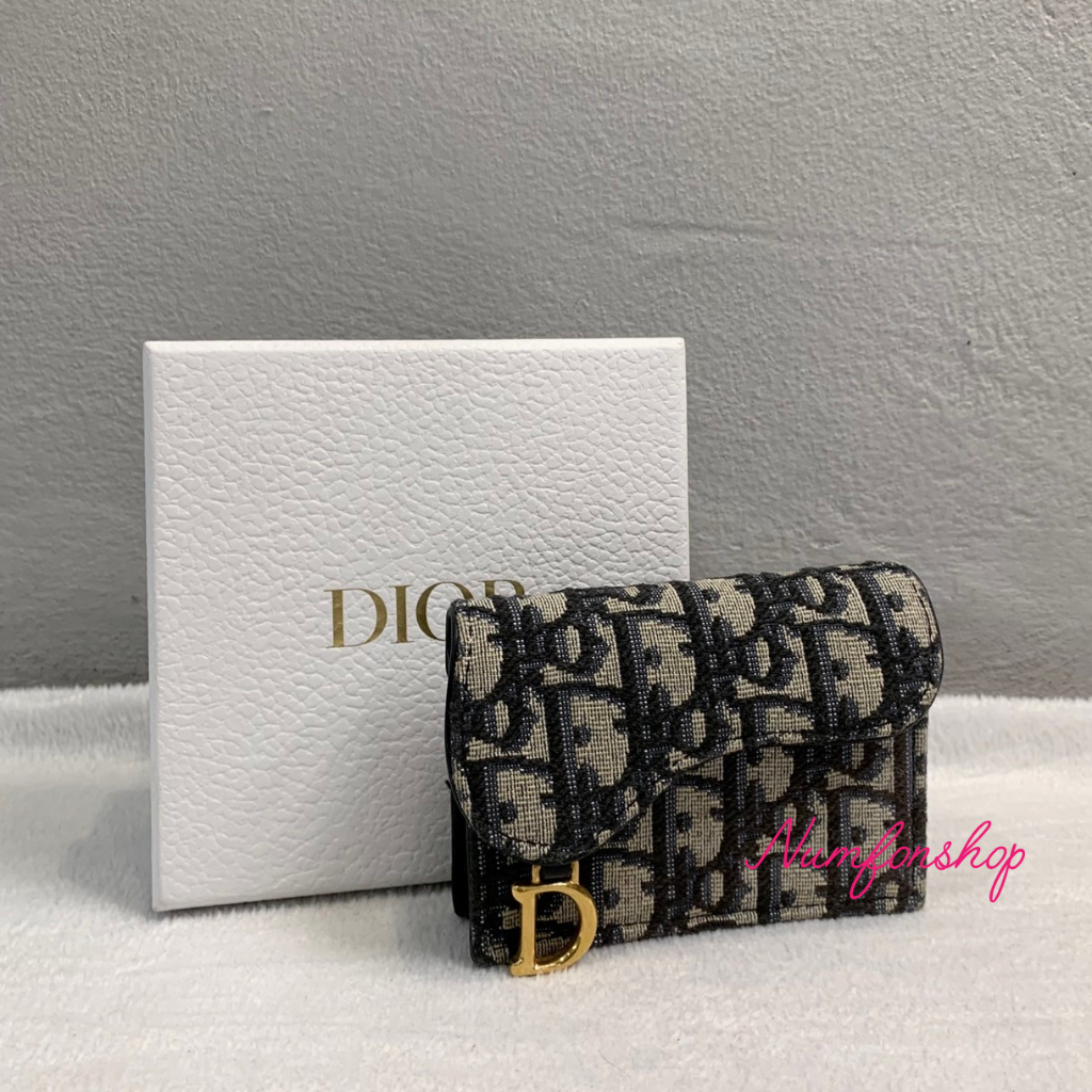 Dior Saddle Bloom Cardholder Blue ปี2022 มือสองสภาพดี