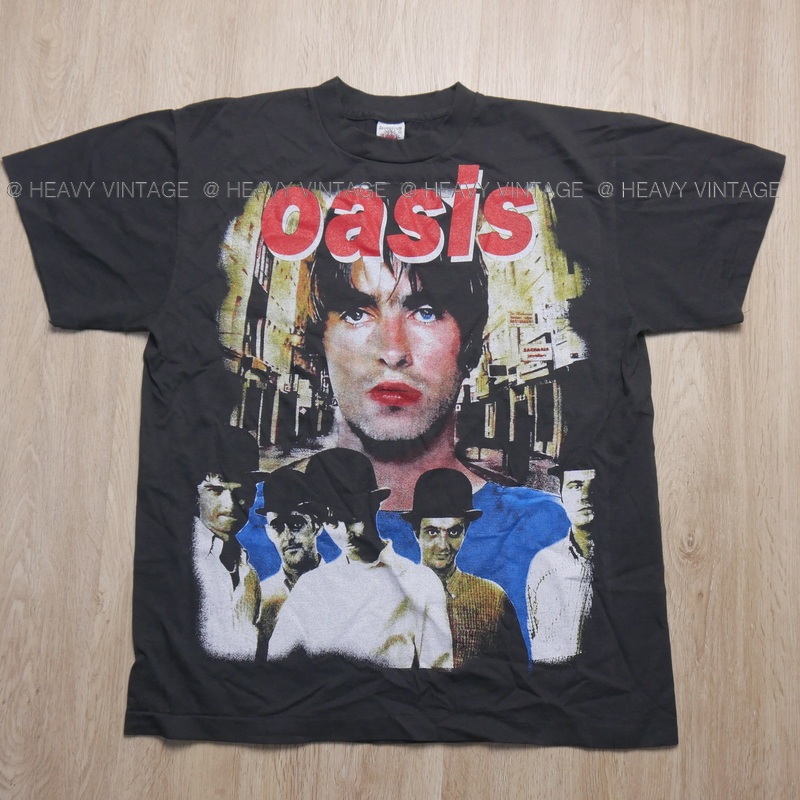 OASIS Bootleg '90 สกรีนใหญ่ เสื้อทัวร์ ป้าย USA วินเทจ วงร๊อค โอเอซิส heavy vintage shirt