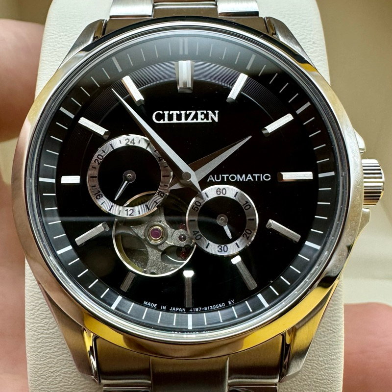 CITIZEN COLLECTION NP1010-78E Mechanical Automatic Open Heart Watch Black Dial 38.9mm